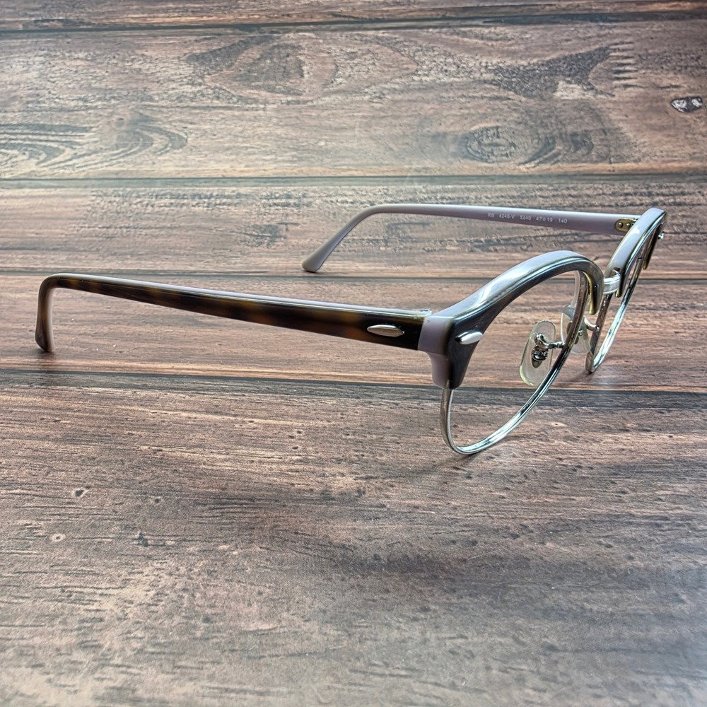 Ray-Ban RB 4246-V 5240 Clubround Tortoise Lavender Eyeglass Frames 47-19-140 - Picture 4 of 8